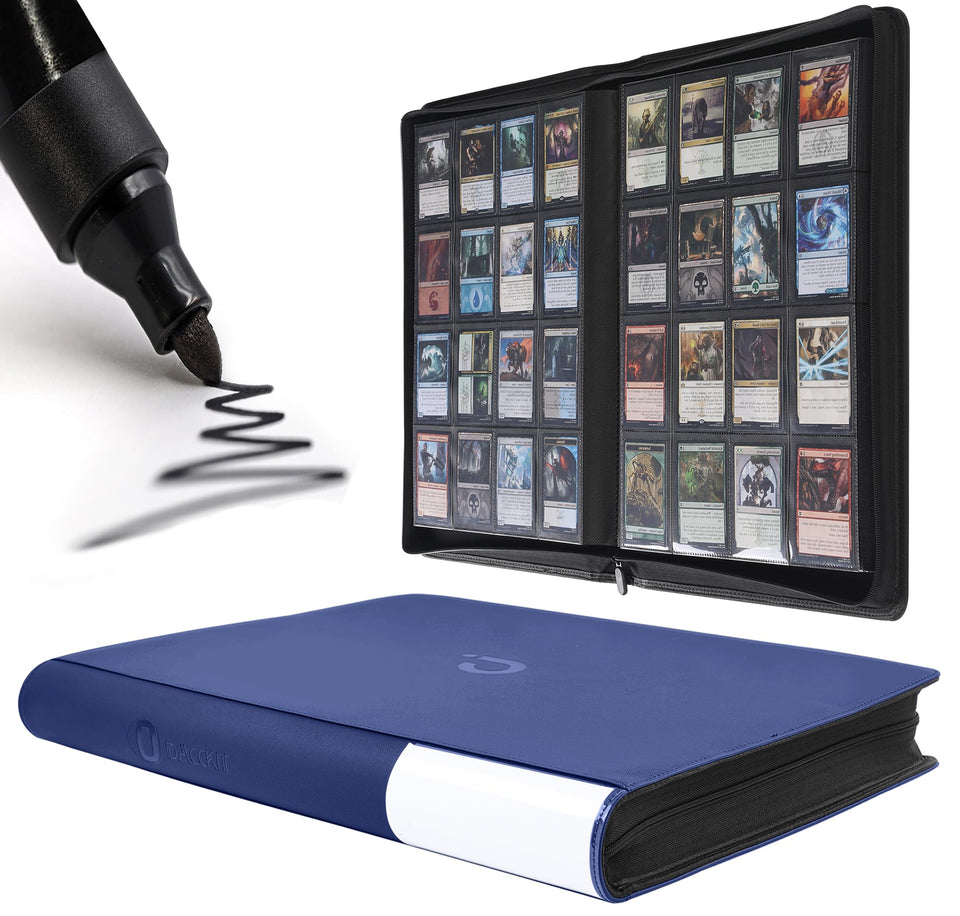 D DACCKIT premium card binder 16-pocket open view showcasing large capacity