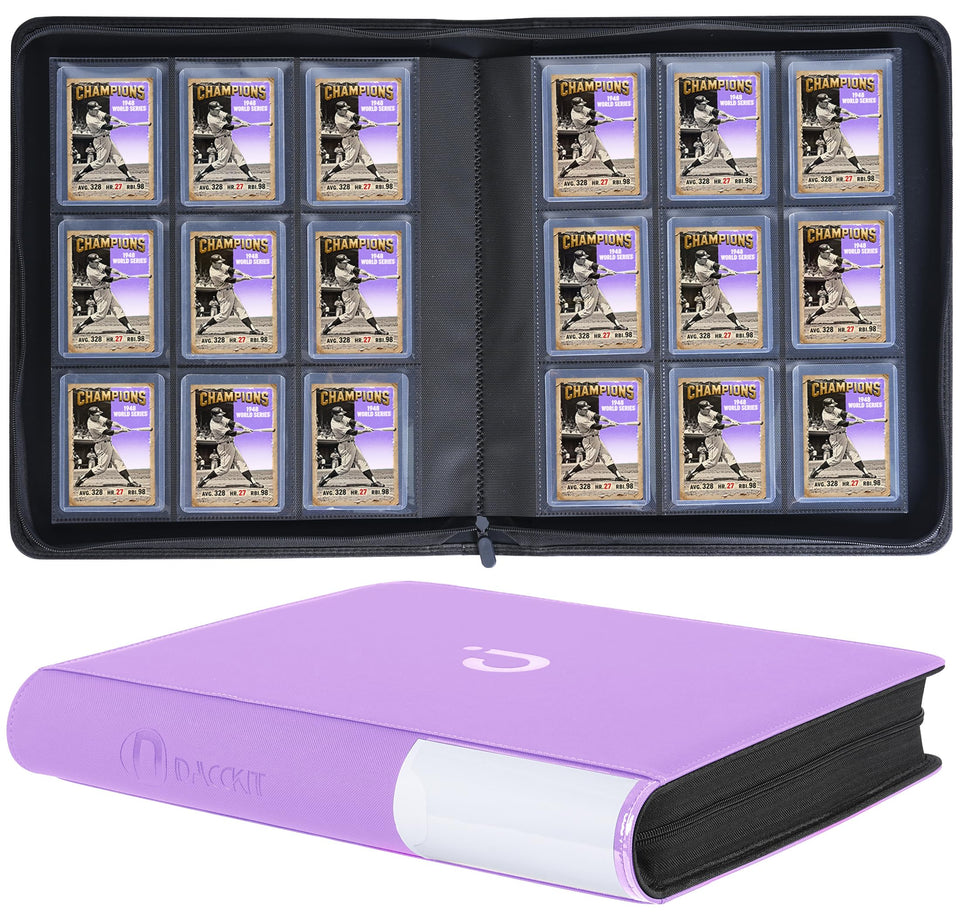 D DACCKIT top-loader binder with 288 card holders for organized trading card storage