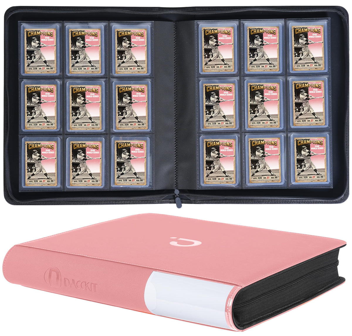 D DACCKIT top loader binder with 288-card capacity for organized collections