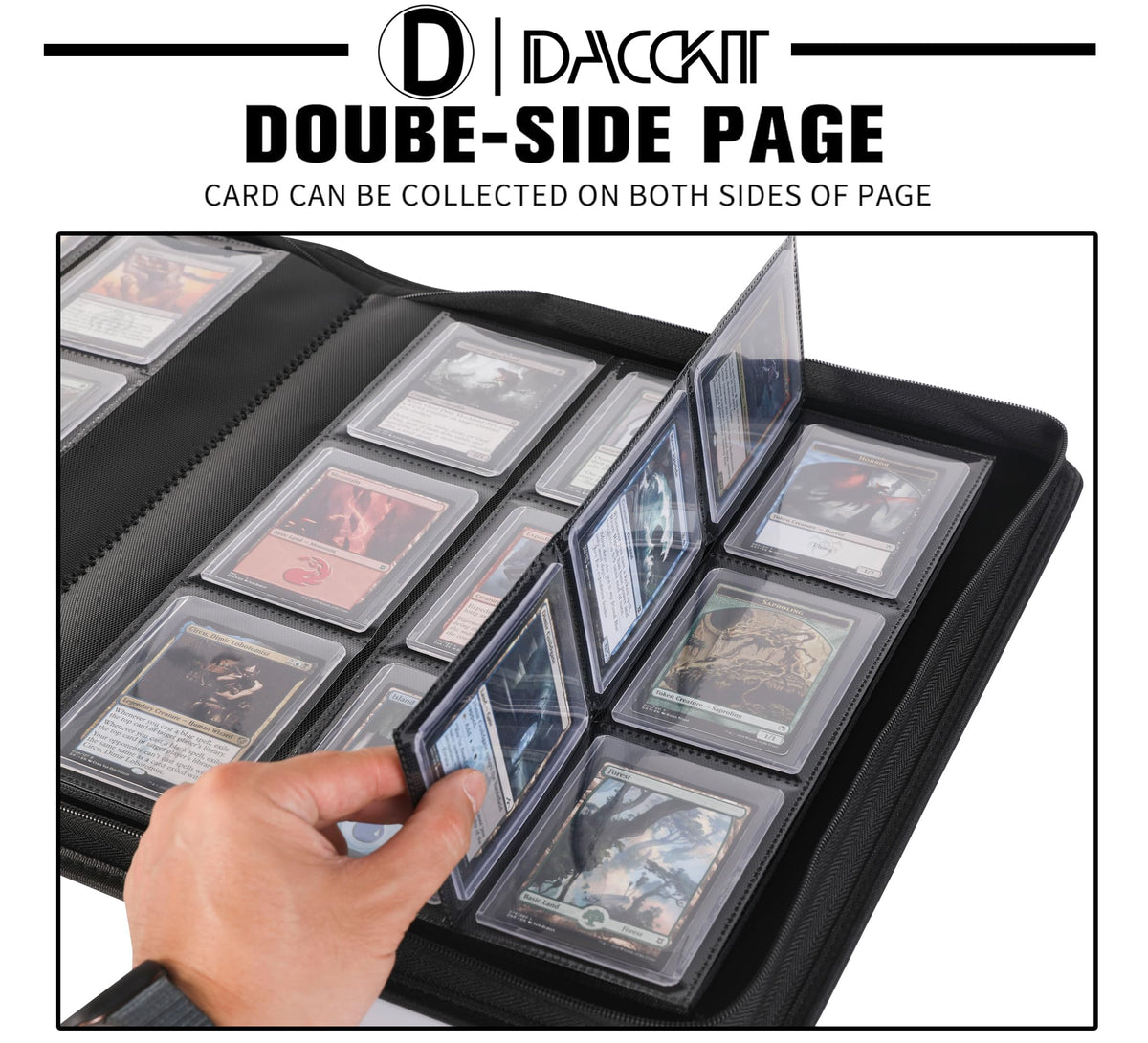 D DACCKIT binder eight sleeves per page for organized storage