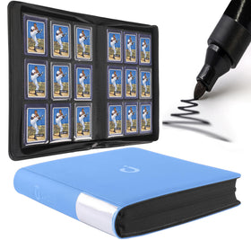 D DACCKIT top loader binder in sky blue exterior for organized collection.