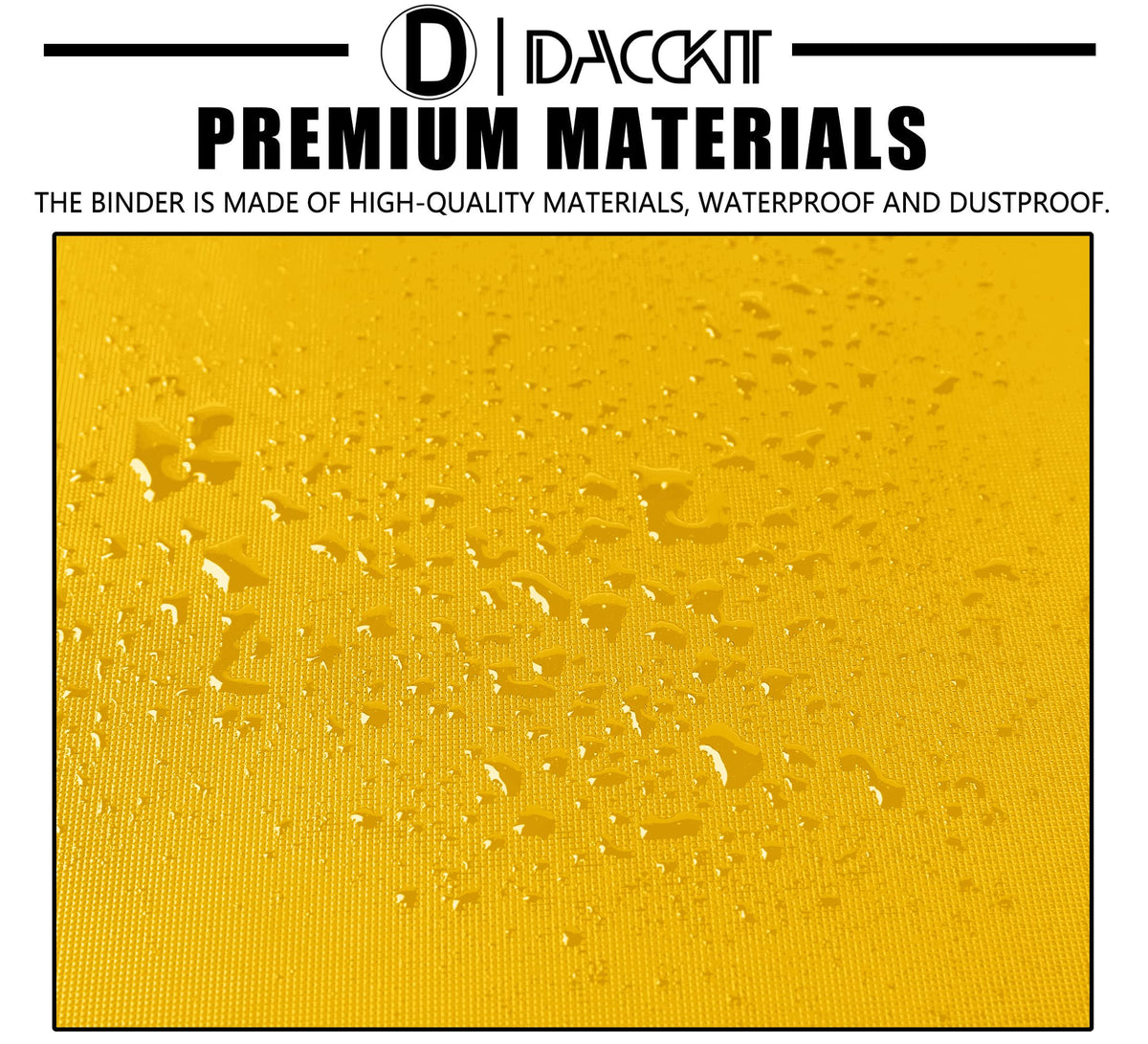 Binder demonstrates water and dust resistance to safeguard cards.