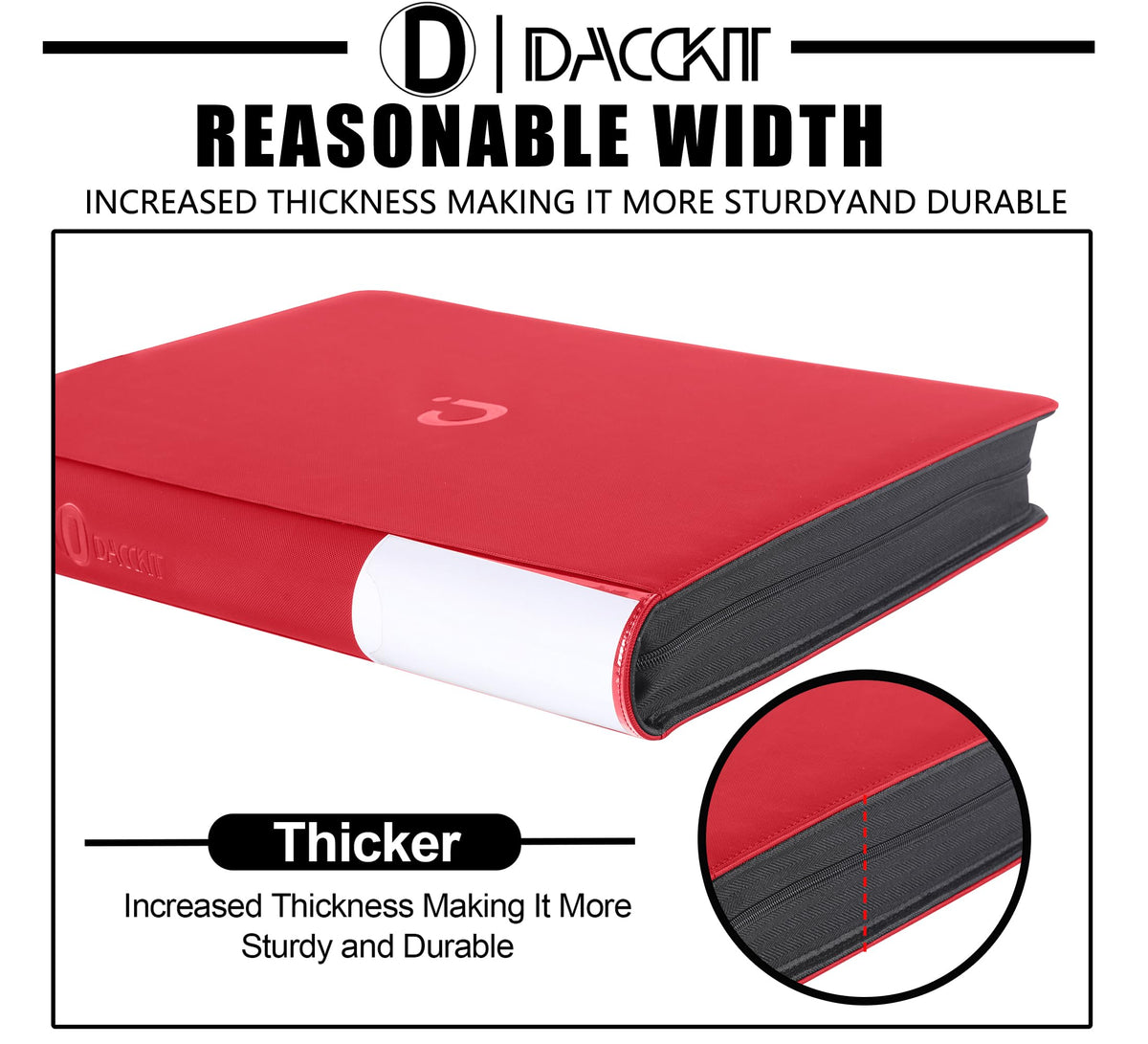 D DACCKIT binder secure zip closure for card safety