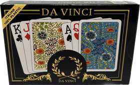 DA VINCI Fiori deck front showcasing durable, long-lasting plastic playing cards.