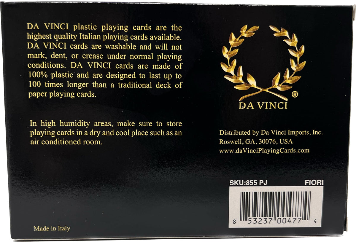 DA VINCI Fiori poker-size cards highlight jumbo index for easy readability.