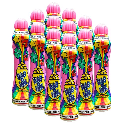 Dab-O-Ink pink bingo dauber front view showing easy, precise marks for bingo games