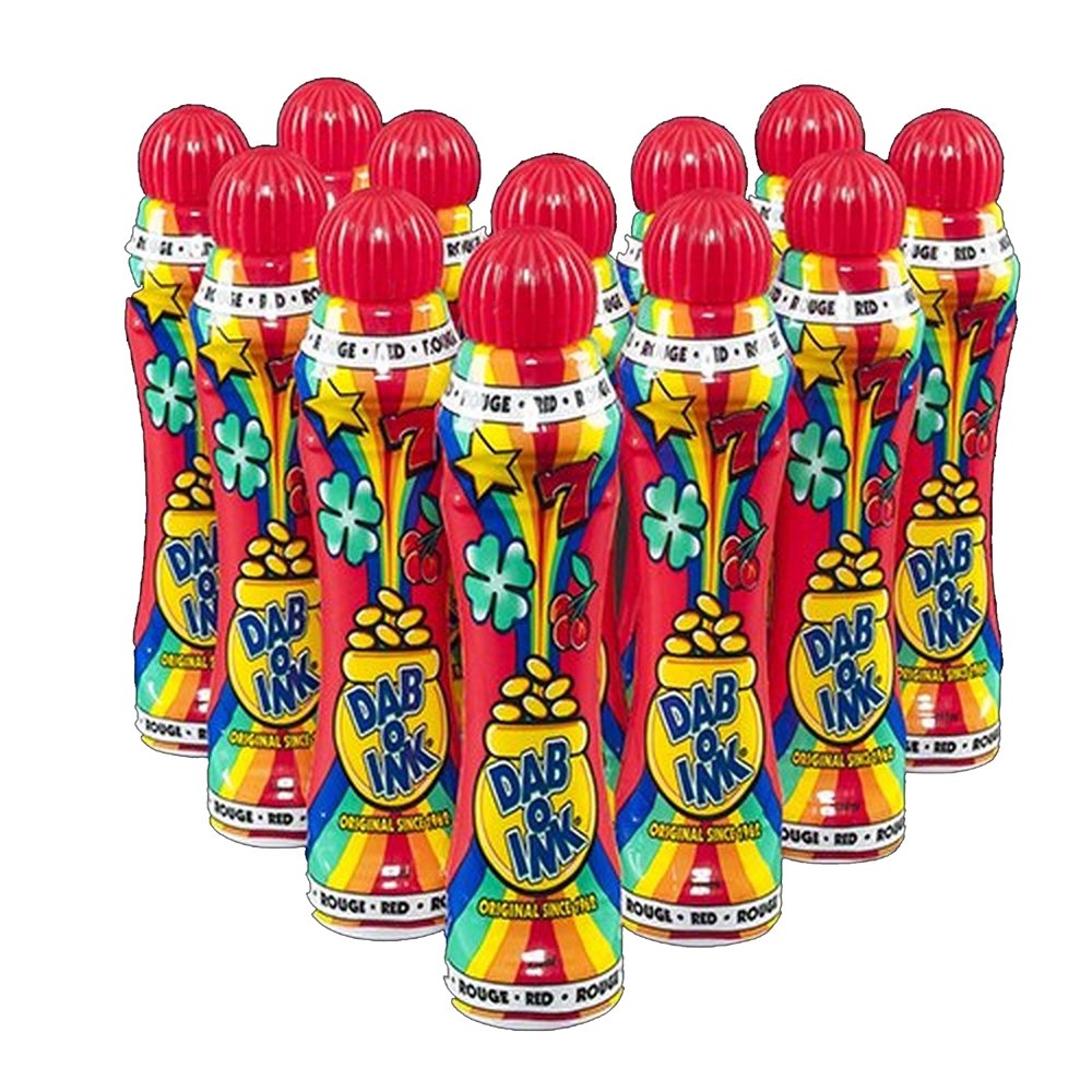 Dab-O-Ink red bingo dauber for bold, visible marks on cards and posters