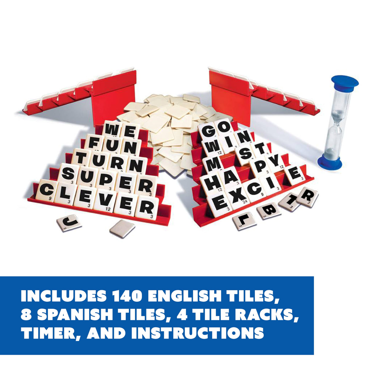 Players race to spell five words in a lively, competitive round.