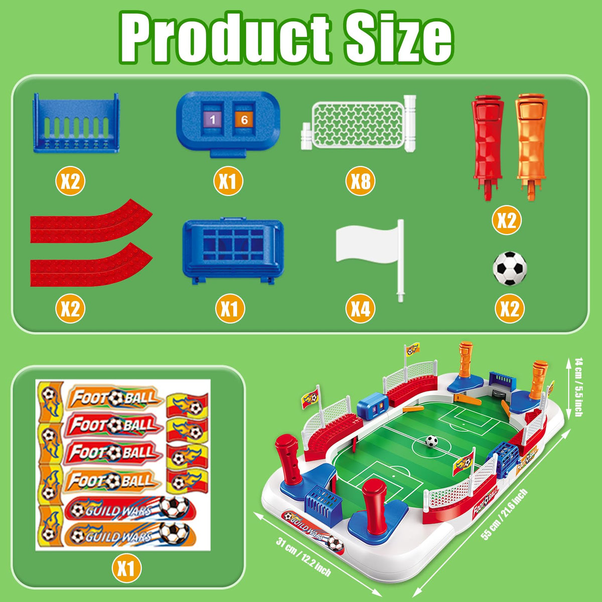 Daboot Mini Soccer Table Game eco-friendly ABS construction.
