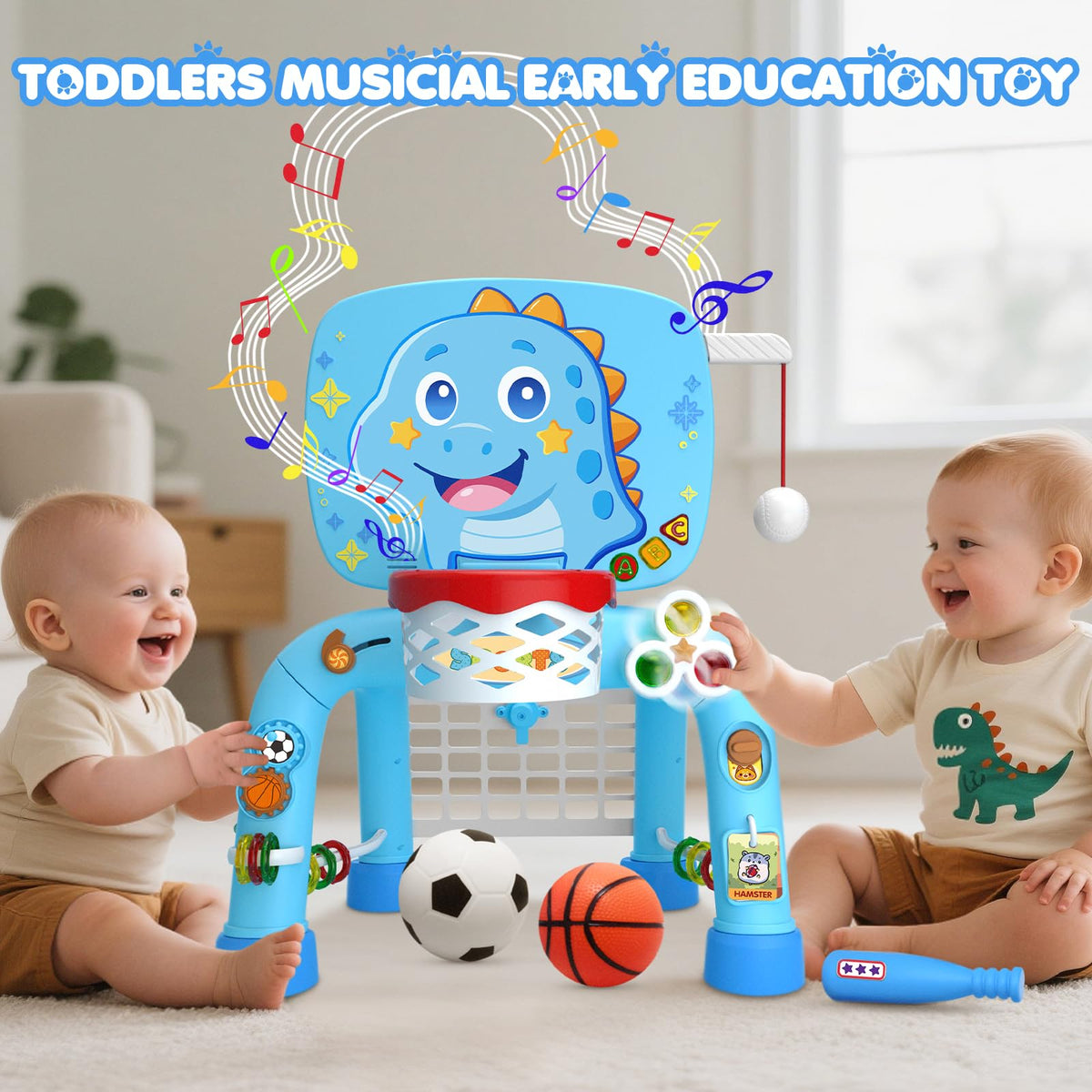DADAPALS Baby Blue Dinosaur durable BPA-free plastic ensures safe active play.