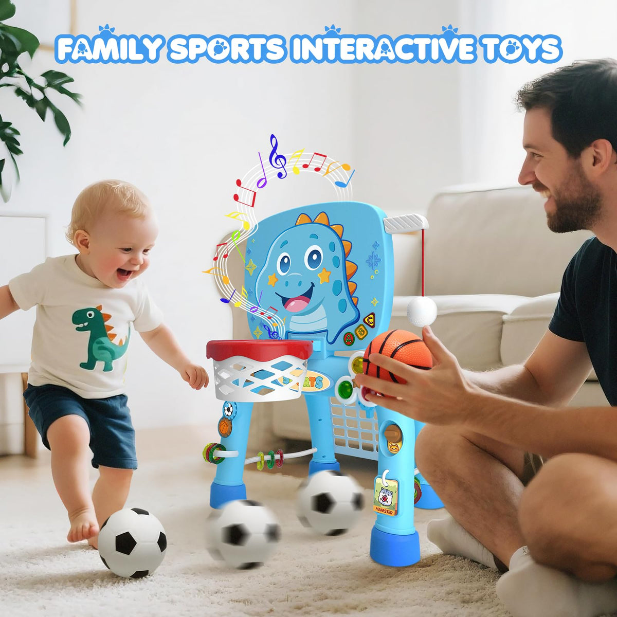 DADAPALS Baby Blue Dinosaur height-adjustable frame grows with your toddler.