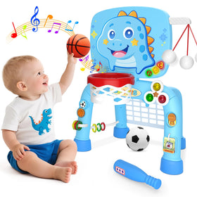 DADAPALS Baby Blue Dinosaur sports center for toddlers enhances early motor skills.