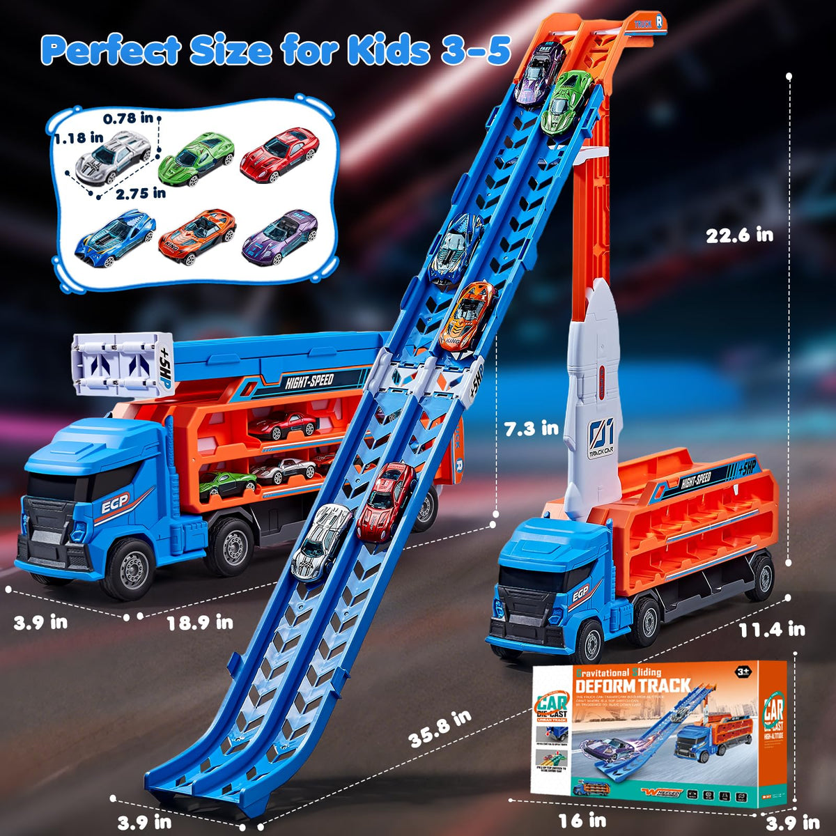 DADAPALS dual-lane race track, smooth slopes for thrilling downhill races.