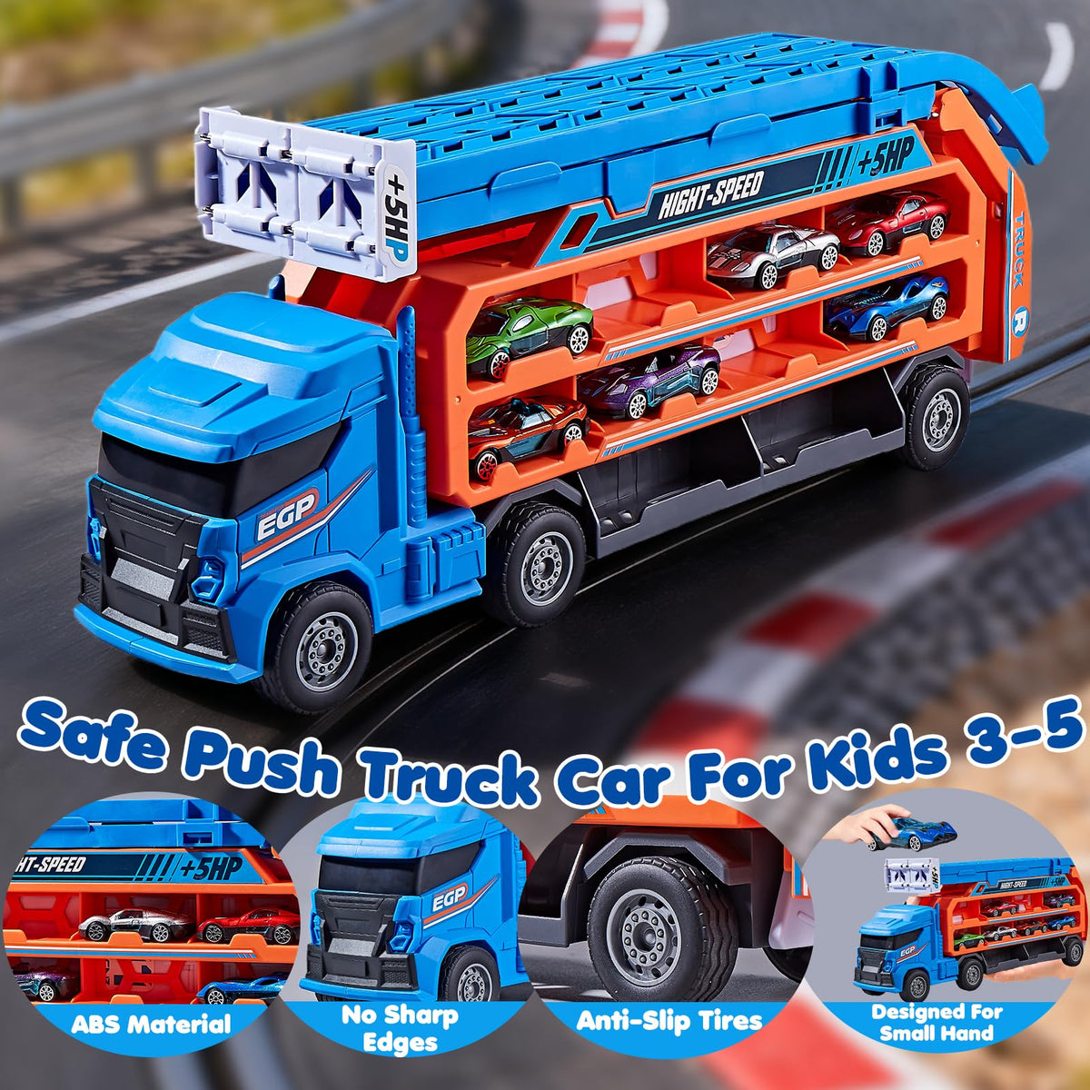 DADAPALS two-layer garage portion for storage and organization of cars.