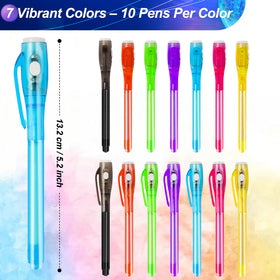Daemson red invisible ink pen unveils messages under UV illumination.