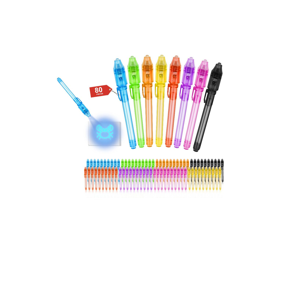Daemson invisible ink pens with UV light in bulk for parties and learning.