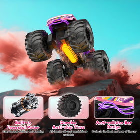 Dafotil Amphibious RC Car pink monster truck battery pack powering longer play.