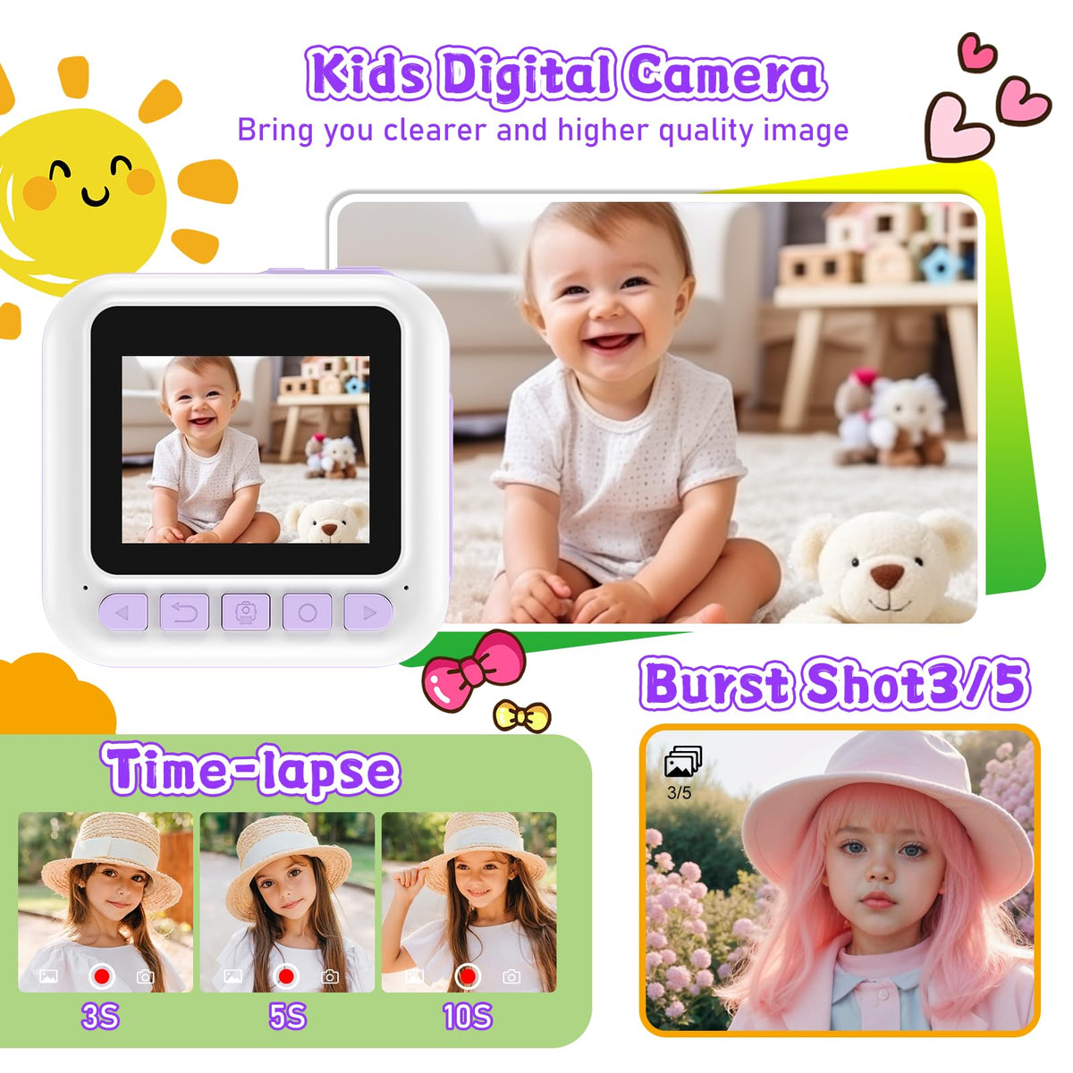Dafotil Kids Camera 1080P video record for vibrant memories