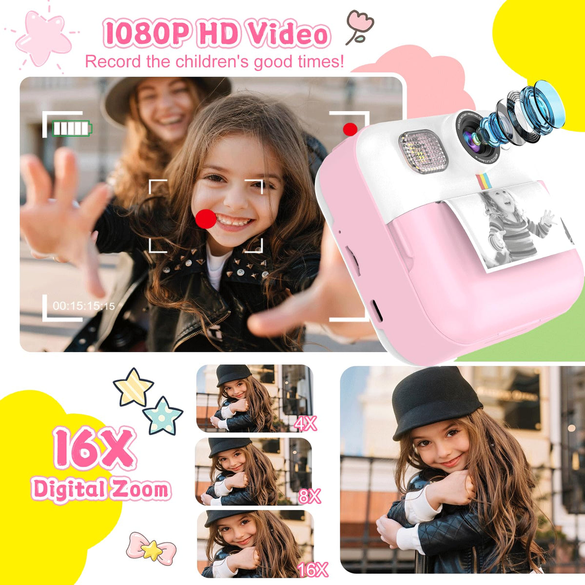 Dafotil camera kit includes three print rolls for DIY keepsakes.