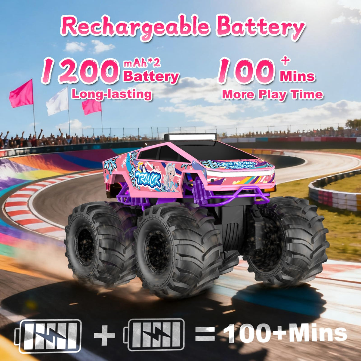 Dafotil waterproof RC truck splashes through a puddle