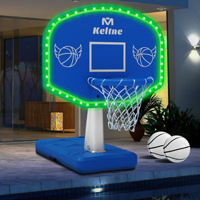 Dahivs LED pool basketball hoop backboard illuminated for night play