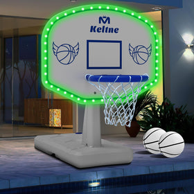 Dahivs LED pool basketball hoop backboard lit for nighttime pool play