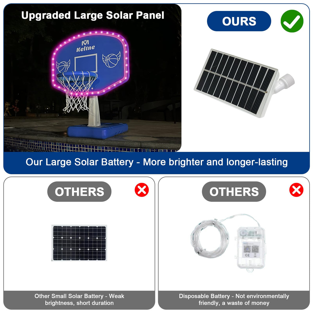 Dahivs LED pool hoop with color modes for vibrant evening games