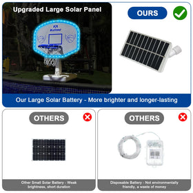 Dahivs poolside hoop with solar lights brightens after sunset for safety