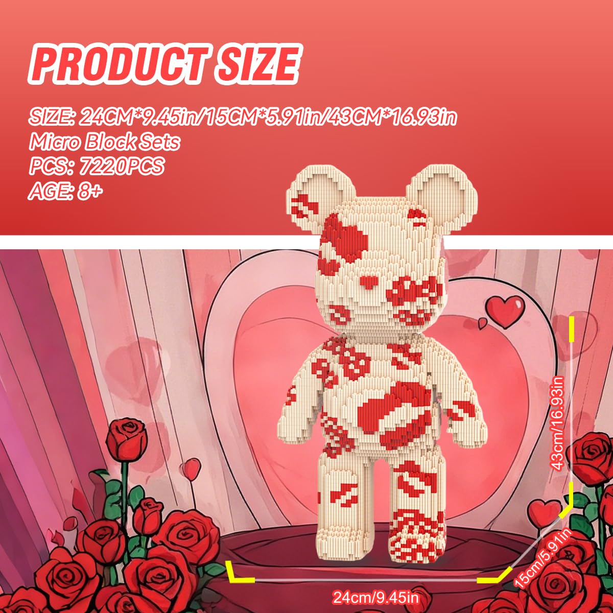 DAHONPA Animal Kiss Bear lip-print detail highlights romantic accents in the build
