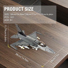 DAHONPA F-16 Fighting Falcon blocks close-up shows durable ABS bricks for lasting fun