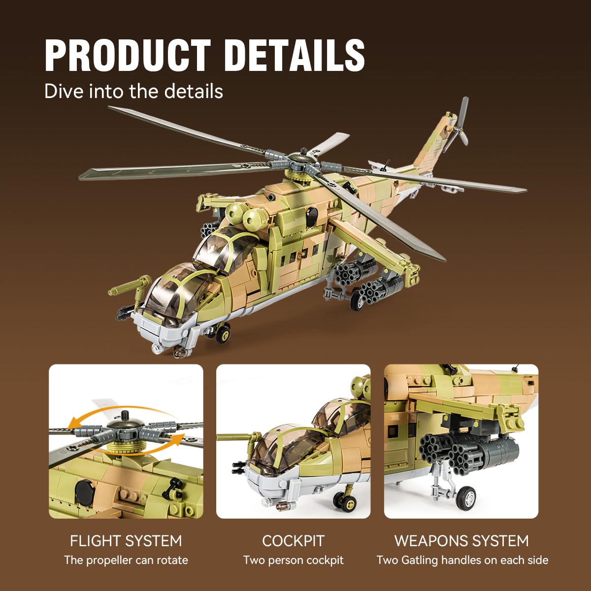 DAHONPA MI-24S 360-degree propeller for dynamic display possibilities.
