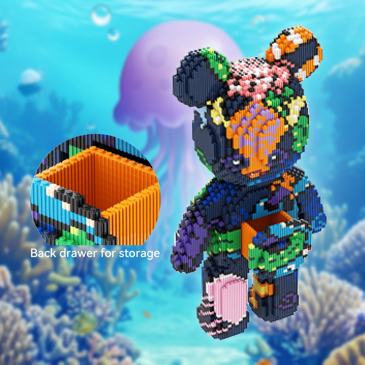 DAHONPA Ocean Bear set offers durable plastic pieces for long-lasting display and building.