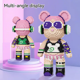 DAHONPA Rock Girl Bear wearing sunglasses and headphones for bold desk decor
