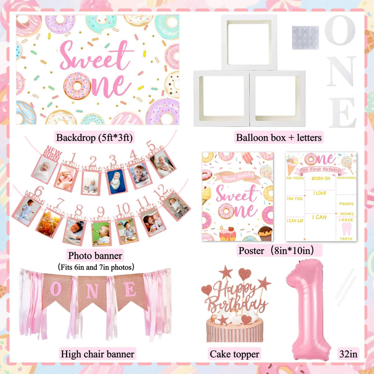 Daidle 70-inch backdrop anchors the cake table with cohesive colors.