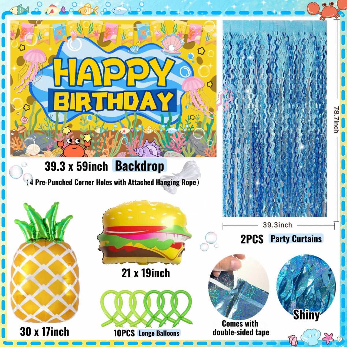 Daidle pineapple foil balloons add sunny tropical accents