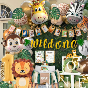 Daidle Wild One 120-balloon garland adds vibrant safari vibes to photos
