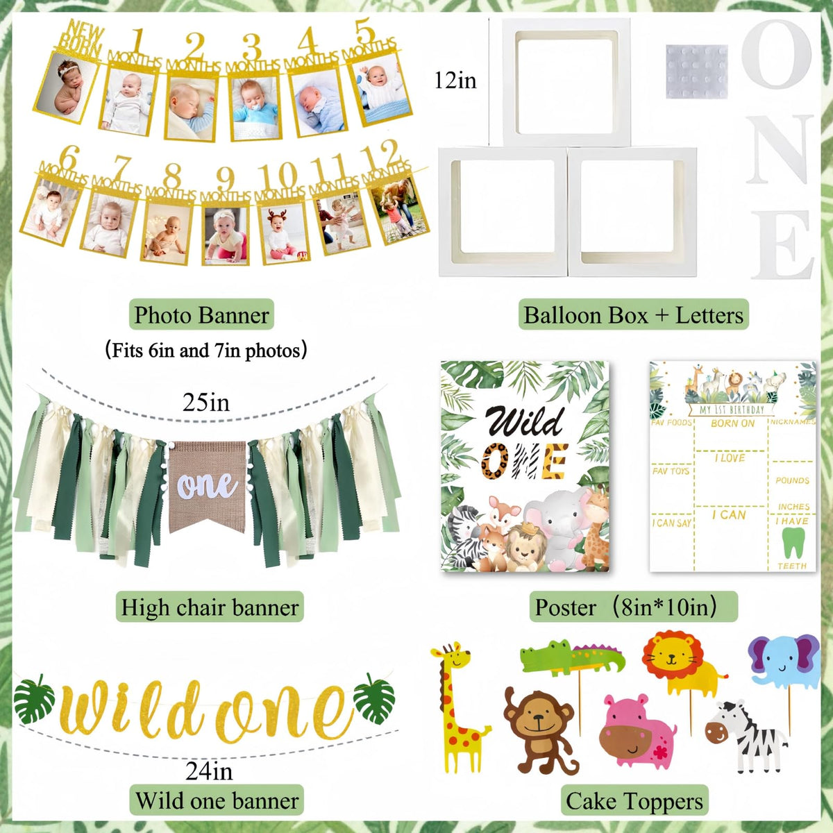 Daidle Wild One foil animal balloons elevate the safari backdrop