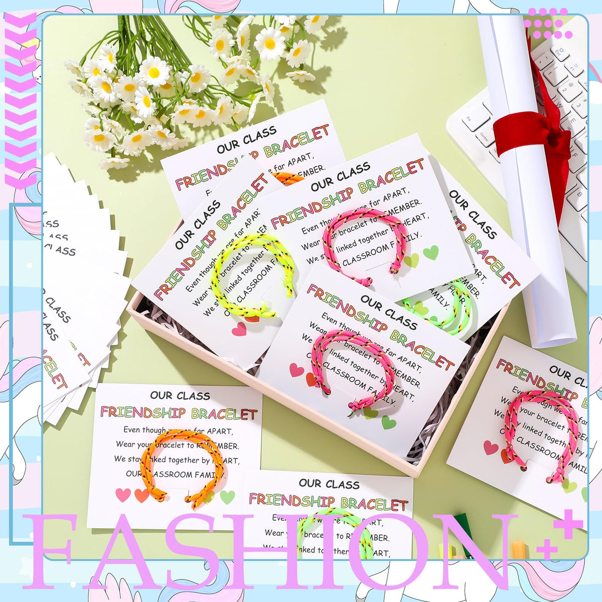 Daifunli bracelet and card gift set for classroom exchanges and celebrations.