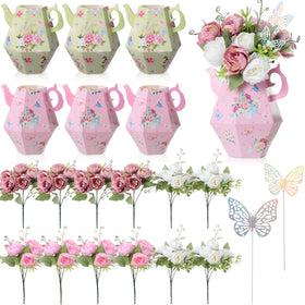 Daifunli teapot centerpiece with pink accents for elegant tables and celebrations