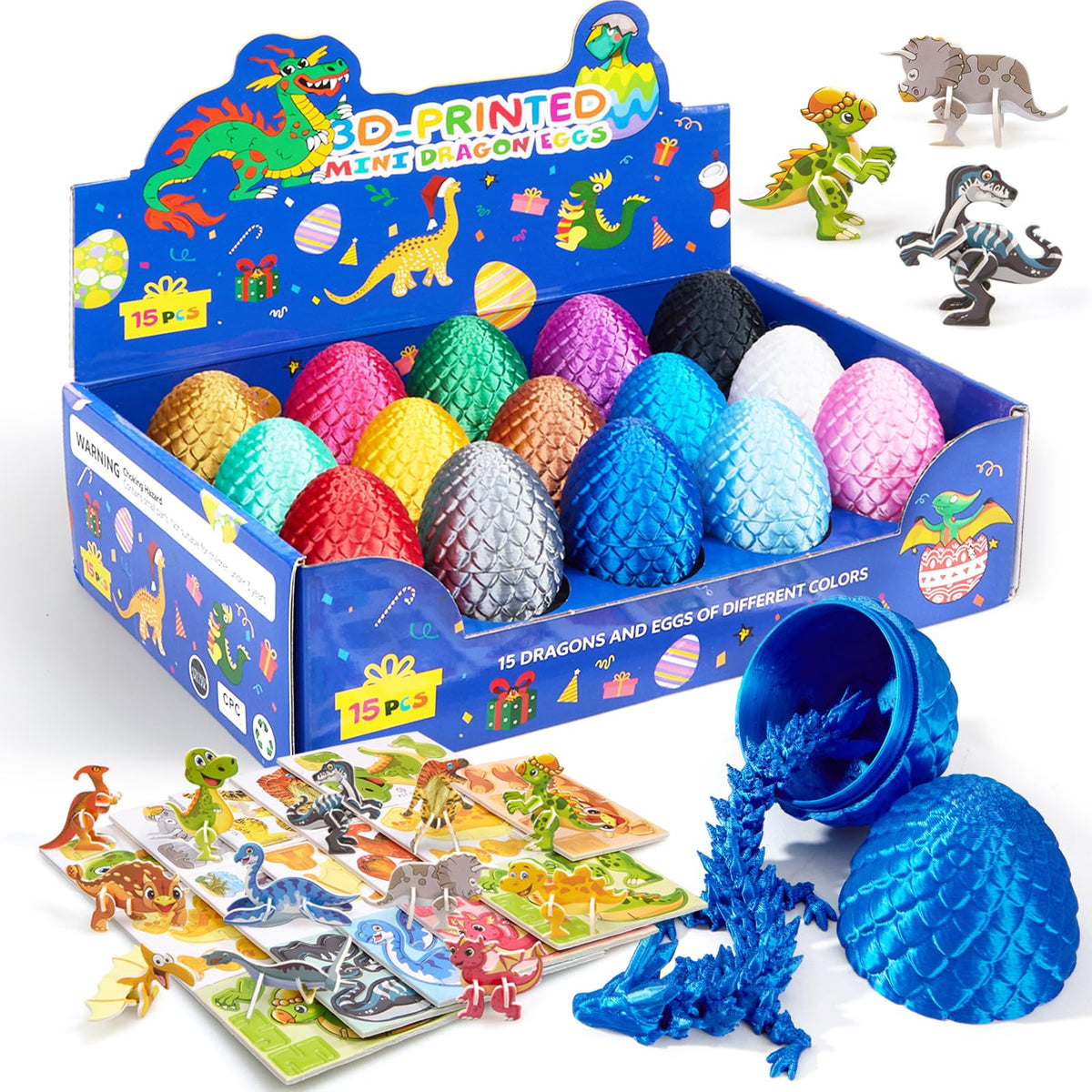 Dak Haan 15pcs dragon eggs in a display box, ideal for shelf display and gifting.