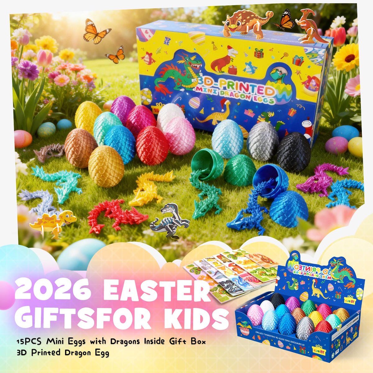 Dak Haan display stand with eggs perfect for gift-ready set presentation.