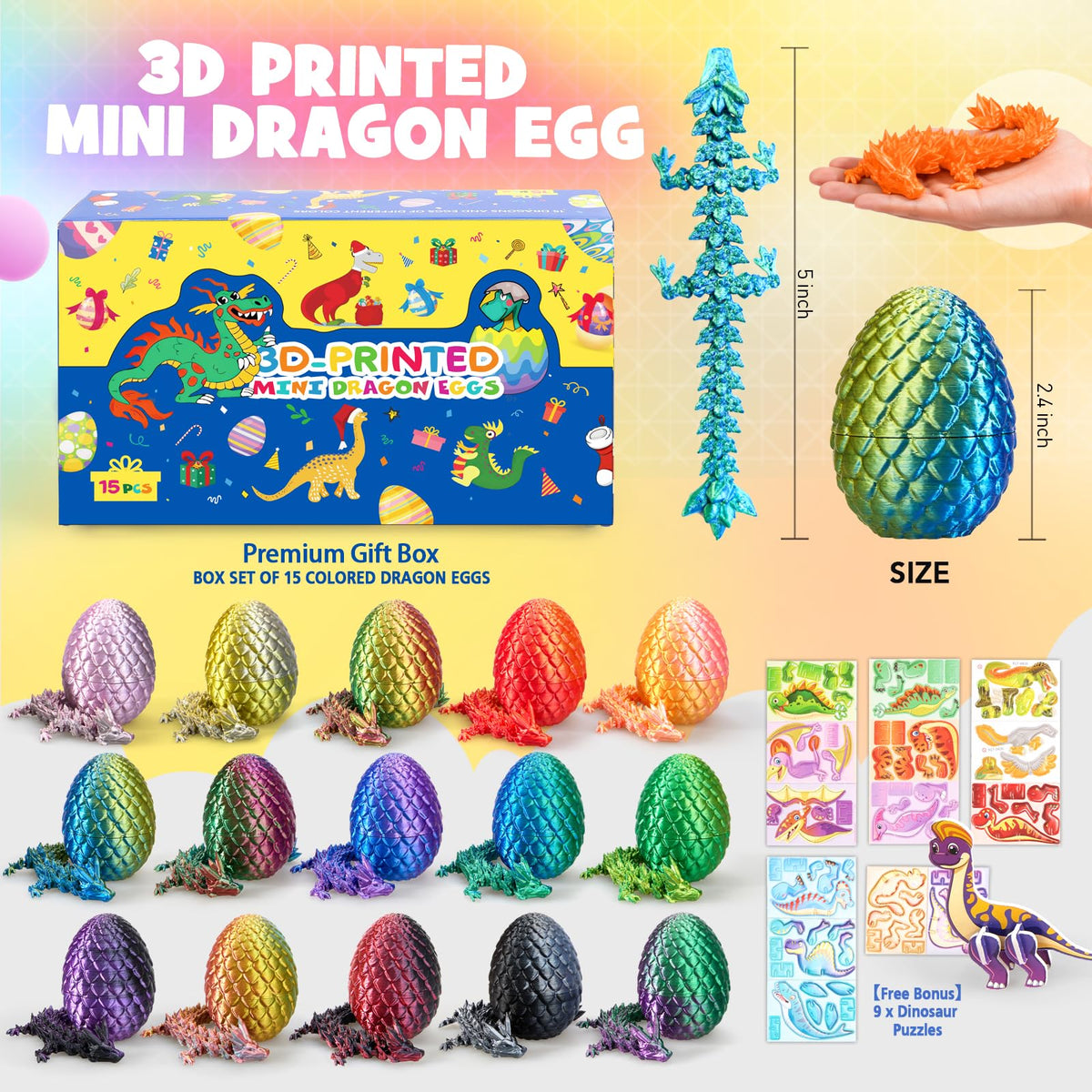 Dak Haan licensed PLA+ dragon figure inside egg for lightweight display