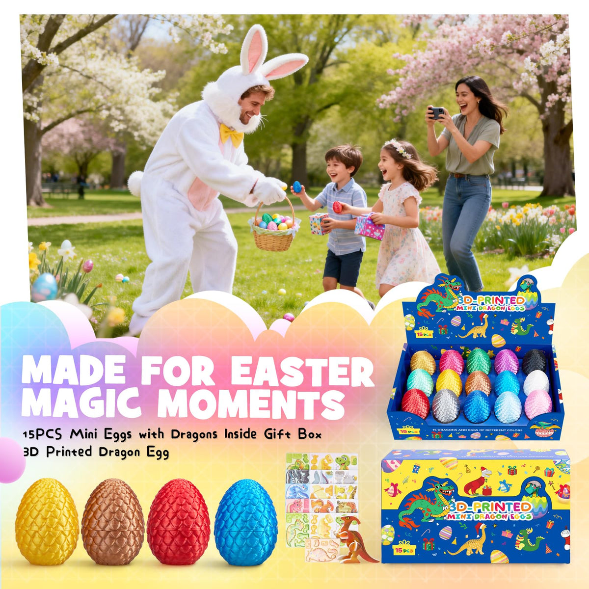 Dak Haan dragon eggs as party favors that spark excitement.