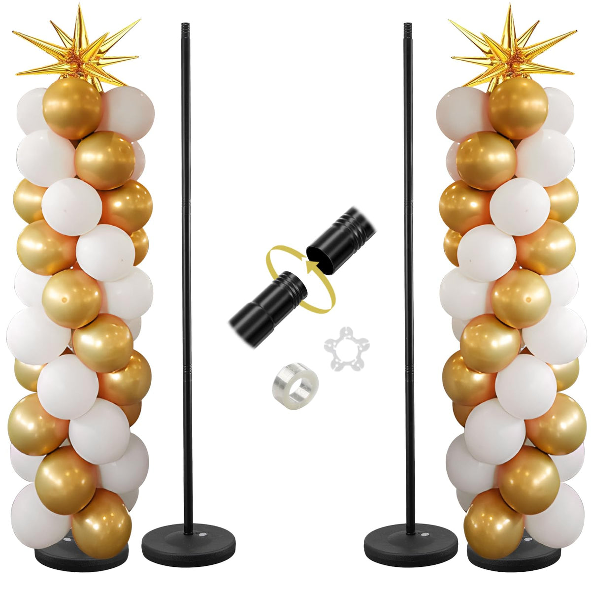 DAKEPOLE balloon stand 2-pack at 56-inch height for sturdy centerpieces.