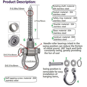 Dakzhou 180-degree swing hardware enabling smooth, stable rotation.