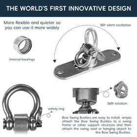 Dakzhou stainless steel swing hanger showing rust-resistant finish for outdoors.