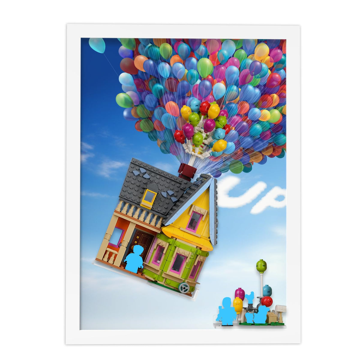 DALDED Up House wall mount with cloud-balloon backdrop enhances display.