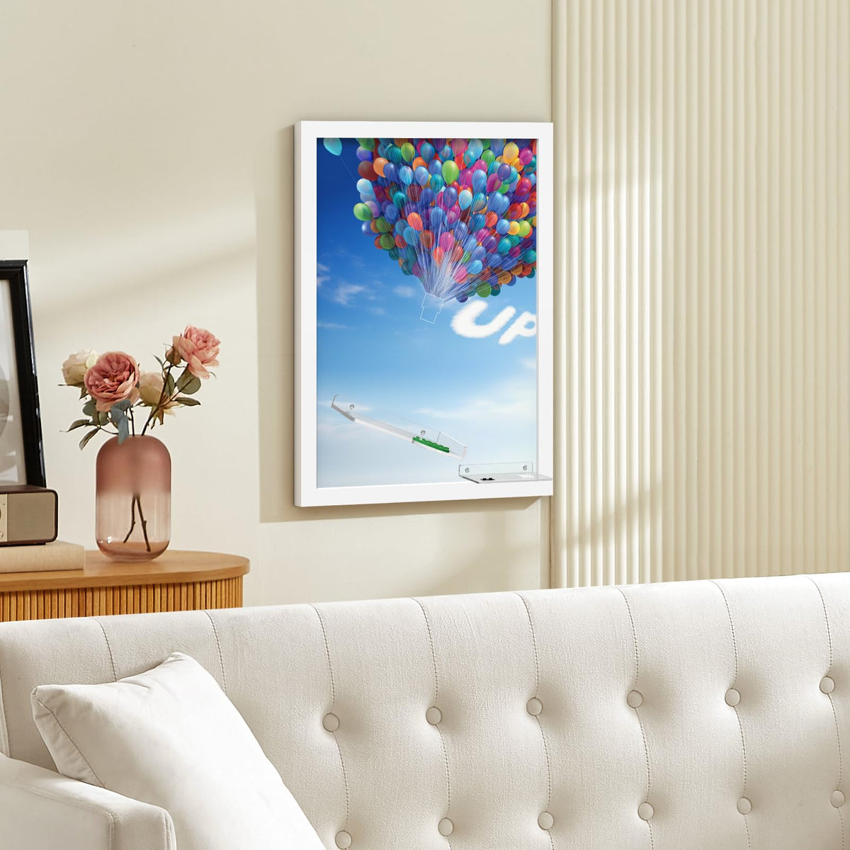 Ready to hang, offering quick placement and tidy presentation.