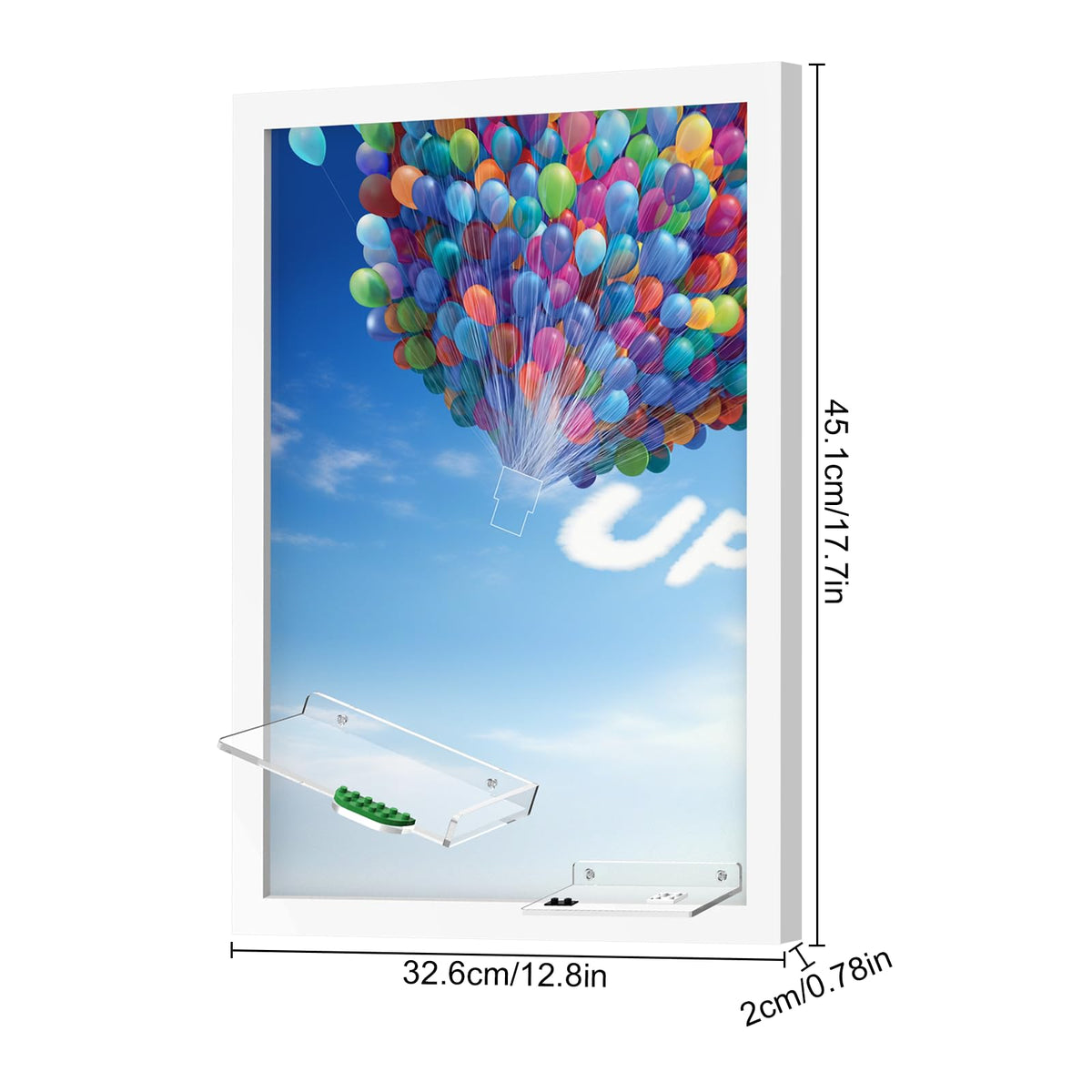 Space-saving display frees shelf space while showcasing the build.