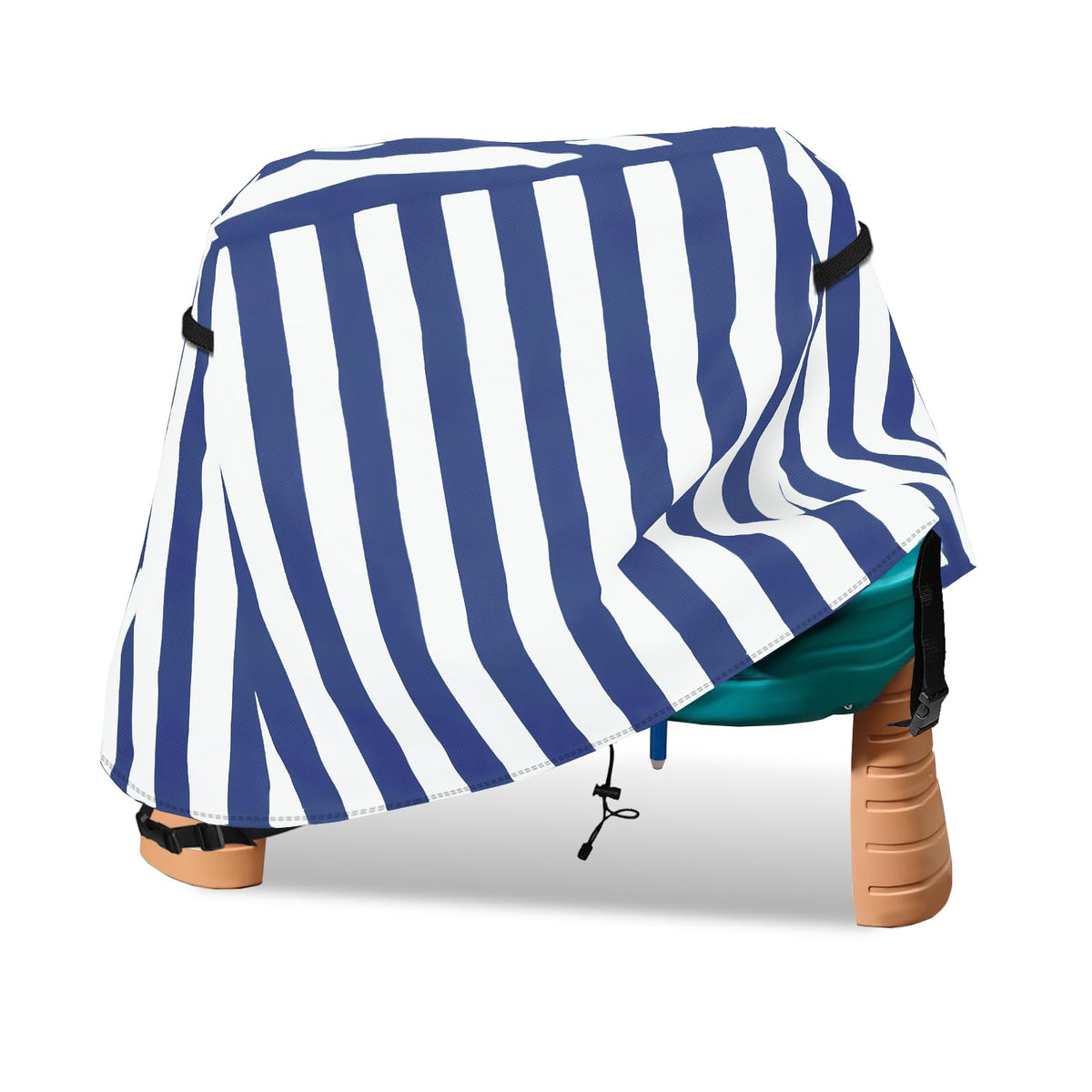 Dalema blue-striped kids water table cover protects from sun and rain.